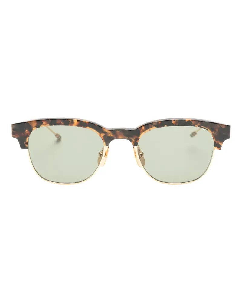 Thom Browne tortoiseshell-effect browline sunglasses - Braun Braun