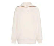 Oversized-Sweatshirt mit Reißverschluss - Weiß