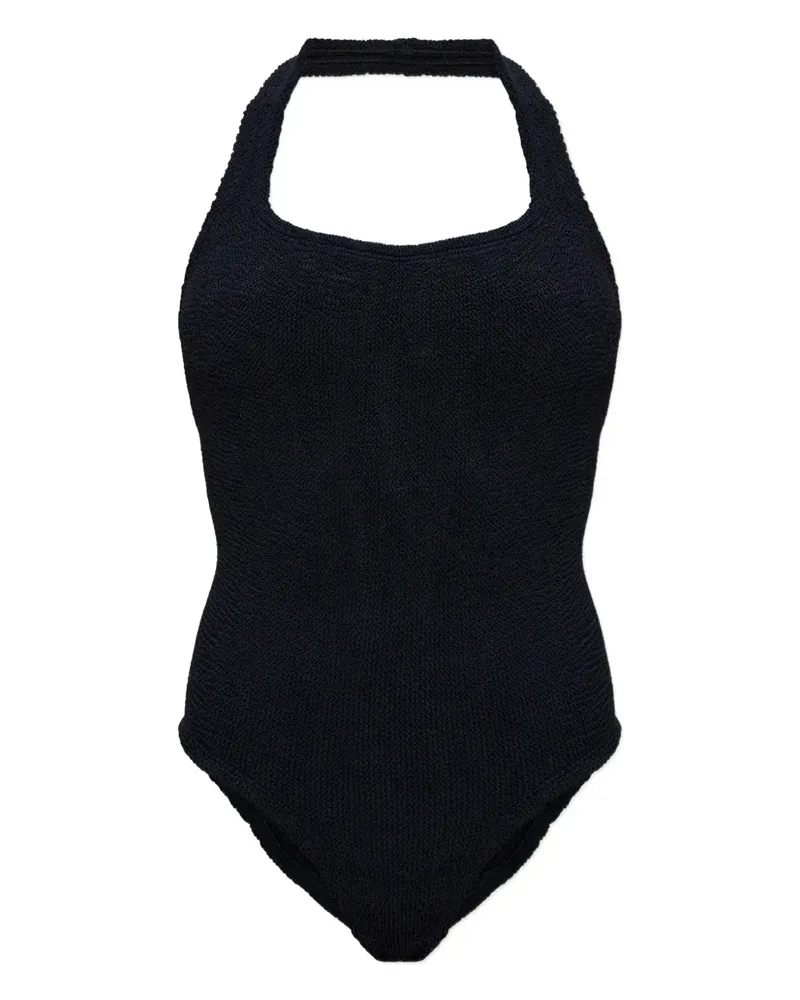 Hunza G Sandy Badeanzug in Knitteroptik - Schwarz Schwarz