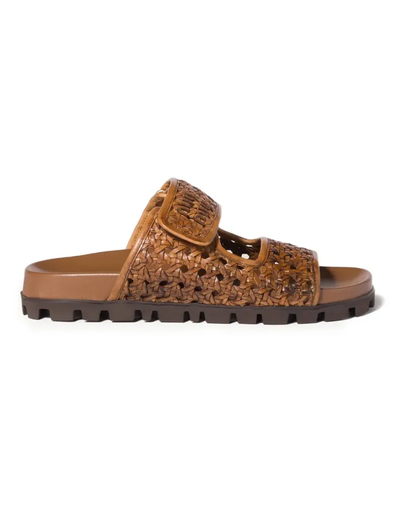 Miu Miu Gewebte Sandalen mit Profilsohle - Braun Braun