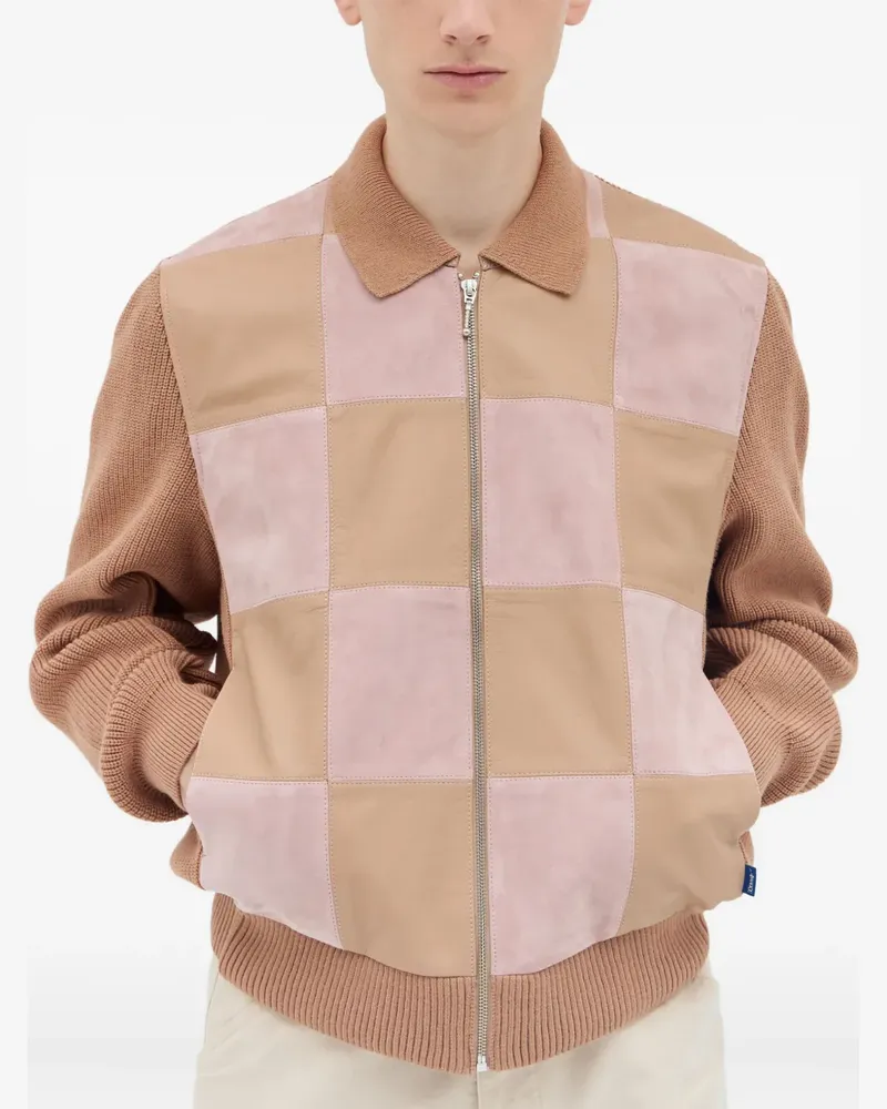AWAKE NY Wildlederjacke mit gestricktem Einsatz - Braun Braun