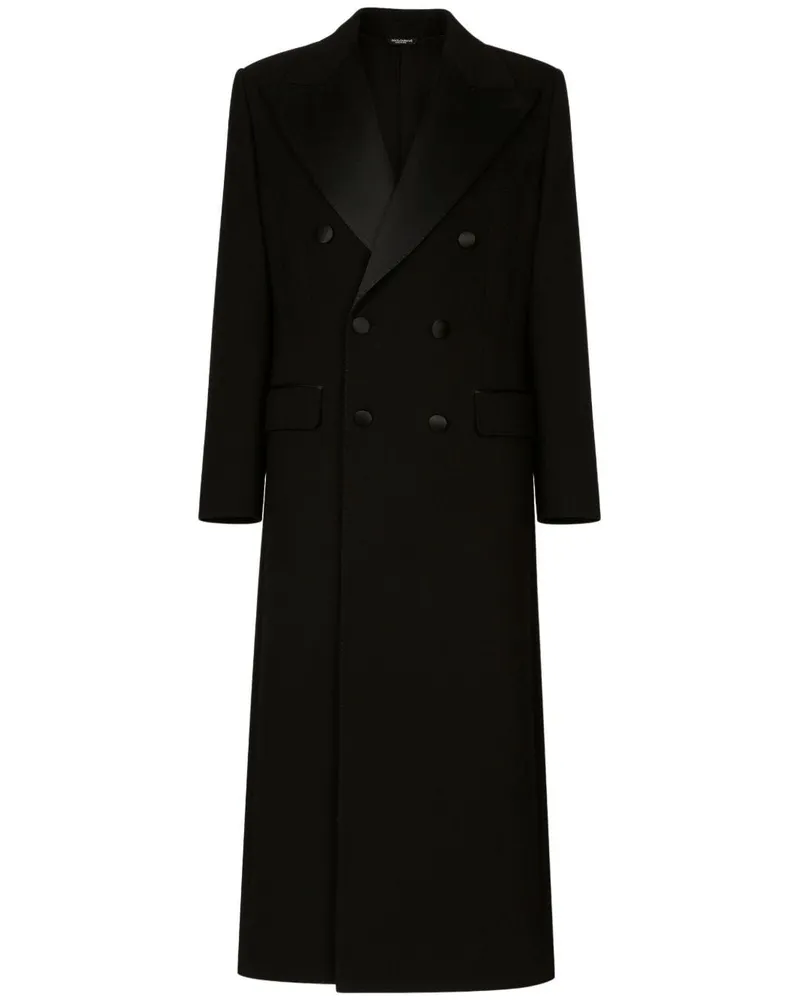 Dolce & Gabbana Doppelreihiger Mantel - Schwarz Schwarz