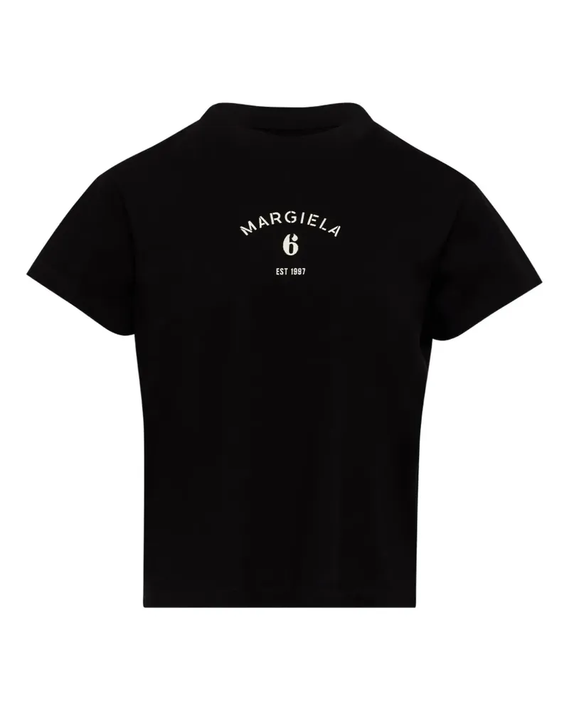Maison Margiela T-Shirt mit Signature-Print - Schwarz Schwarz