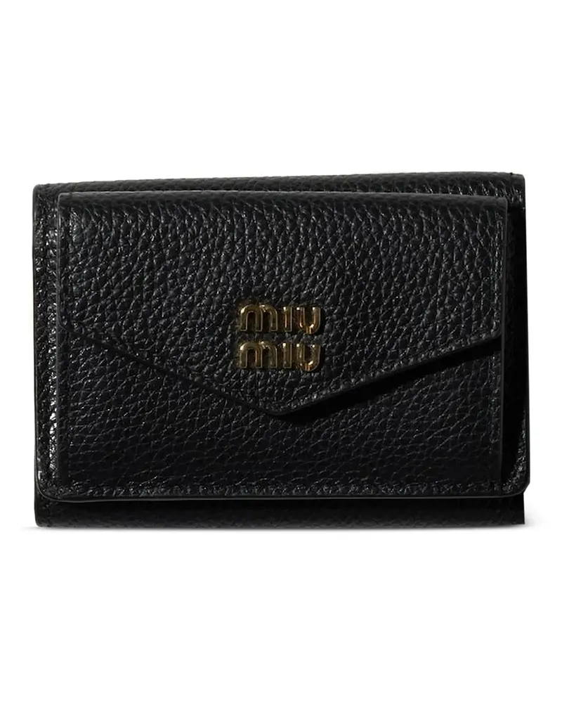 Miu Miu Kleines Portemonnaie mit Logo - Schwarz Schwarz
