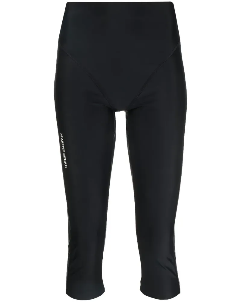 Marine Serre Regenerated Active Cropped-Leggings - Schwarz Schwarz