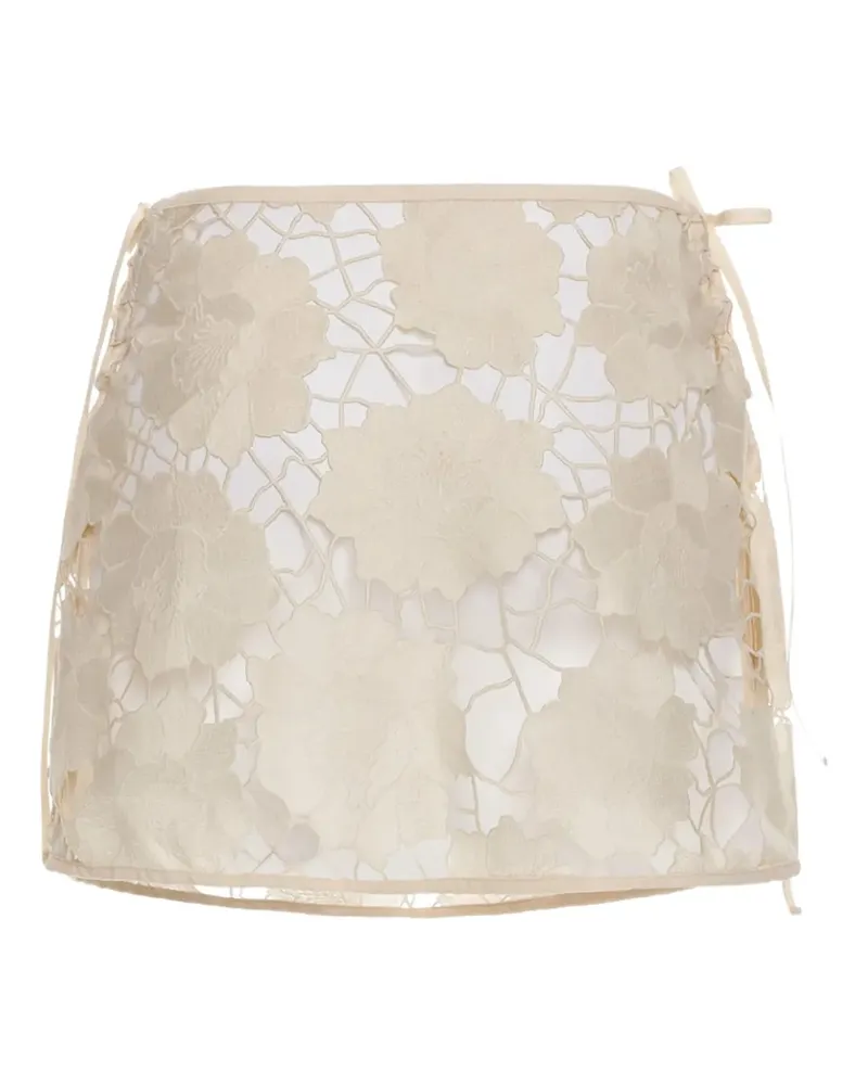 AGUA BENDITA Karla Kaftan mit Blumenspitze - Nude Nude