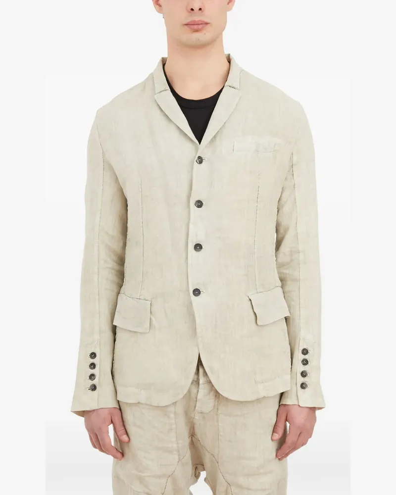 Masnada button linen jacket - Nude Nude