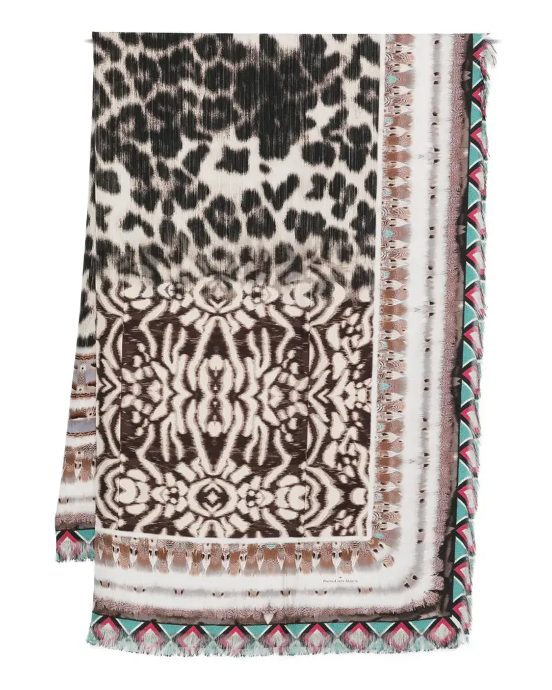 Pierre-Louis Mascia printed frayed-hem scarf - Weiß Weiß