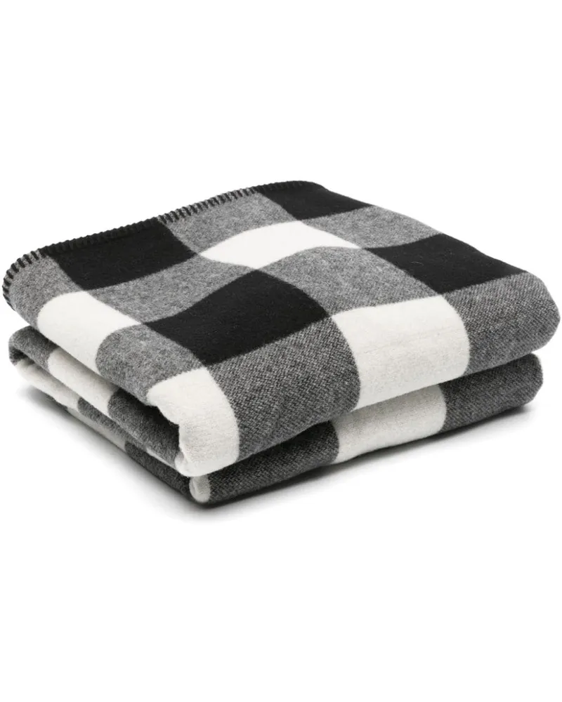 Woolrich Decke mit Holzfällerkaro - Weiß Weiß