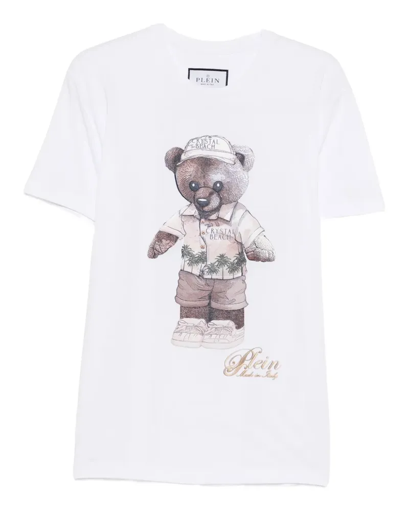 Philipp Plein T-Shirt mit Teddy-Print - Weiß Weiß