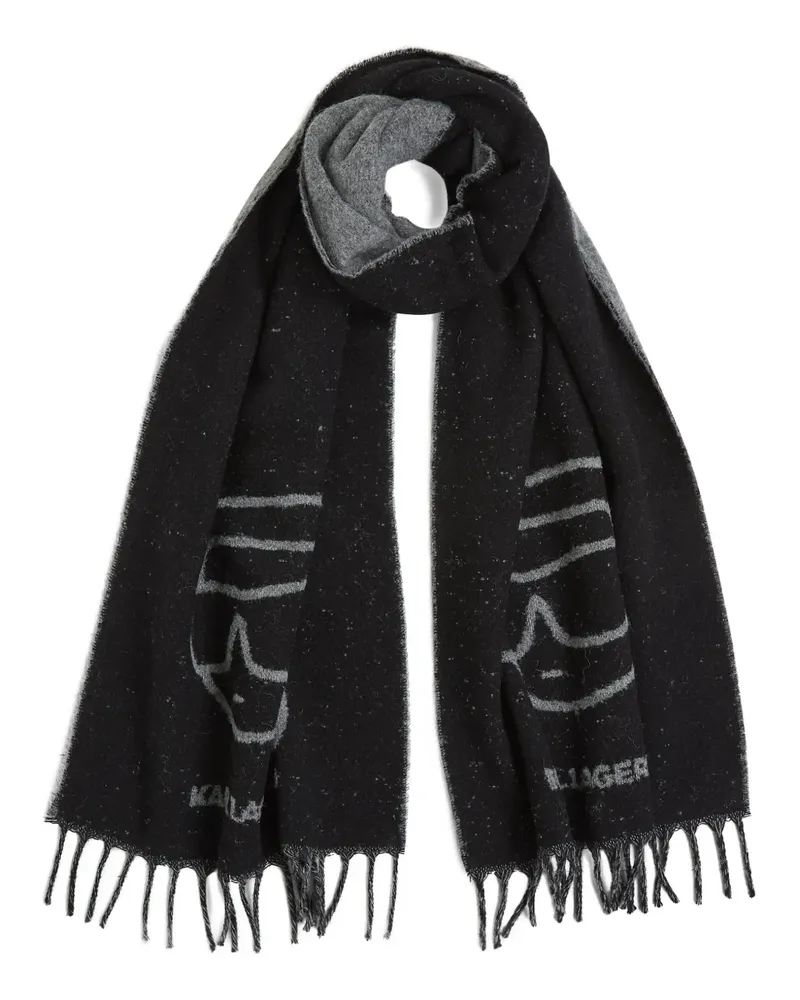 Karl Lagerfeld Schal mit Jacquard-Logo - Schwarz Schwarz