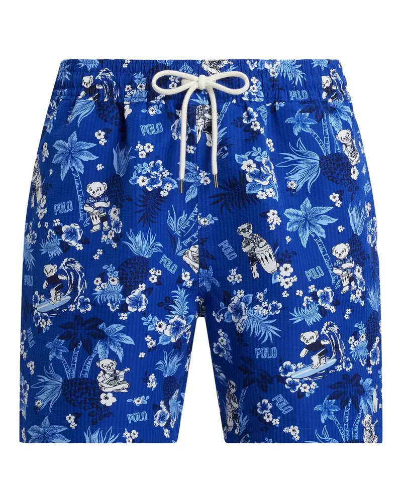 Ralph Lauren Traveller Polo Bear Badeshorts 14,6cm - Blau Blau