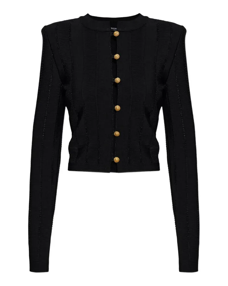 Balmain lion-head button-embellished cardigan - Schwarz Schwarz