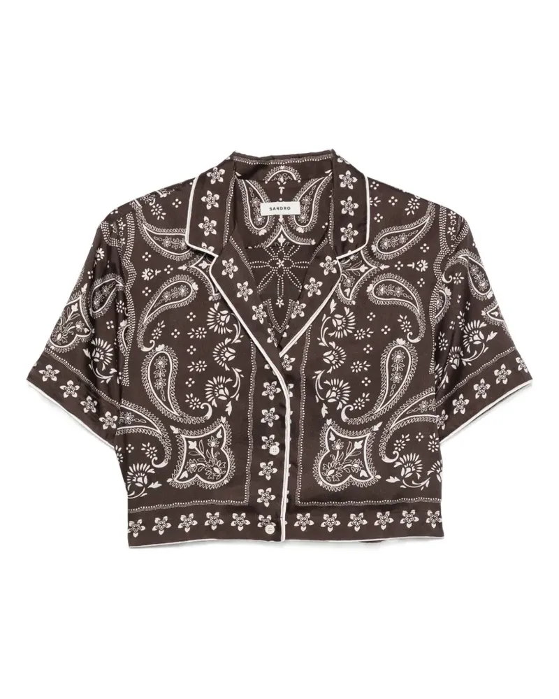 Sandro paisley-print cropped shirt - Braun Braun
