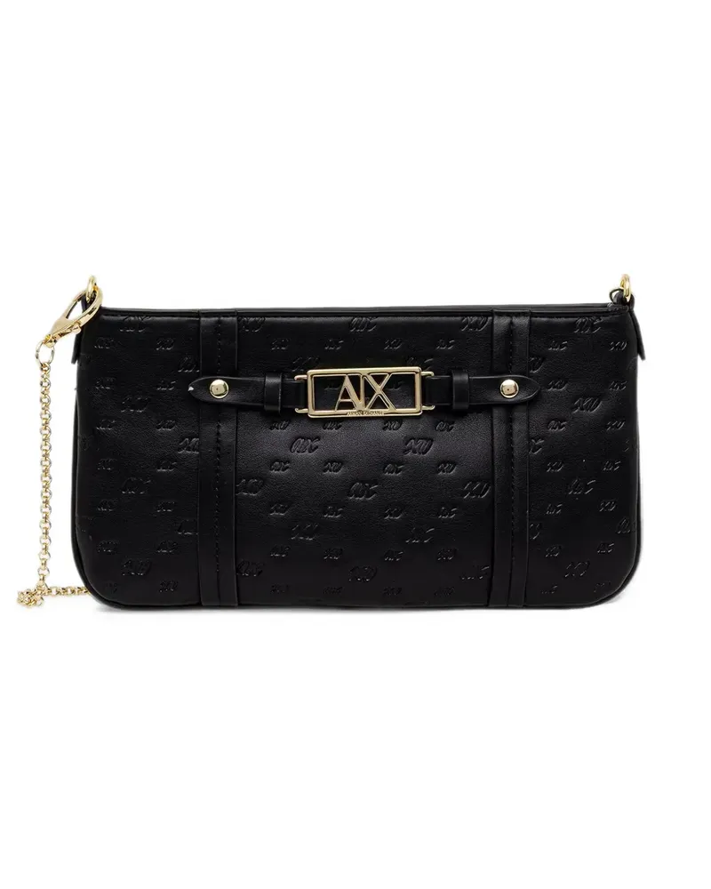 Armani Exchange logo-embossed chain-strap shoulder bag - Schwarz Schwarz