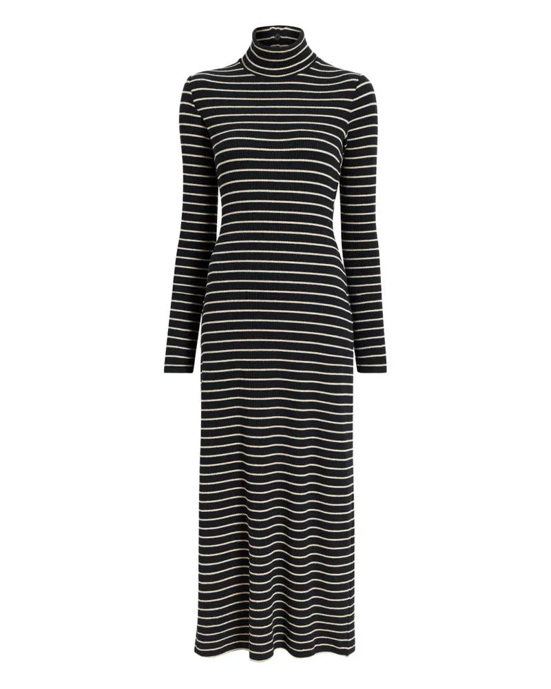 Proenza Schouler Geripptes Frances Midikleid mit Streifen - Schwarz Schwarz