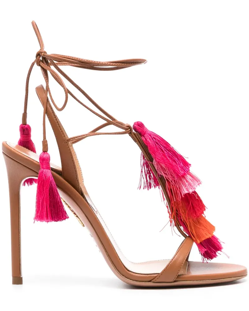 Aquazzura Capri Tassel Sandalen 105mm - Braun Braun