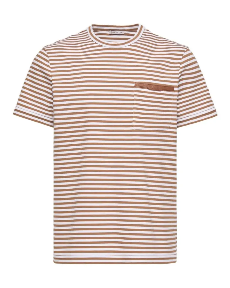 Moncler Gestreiftes T-Shirt - Braun Braun