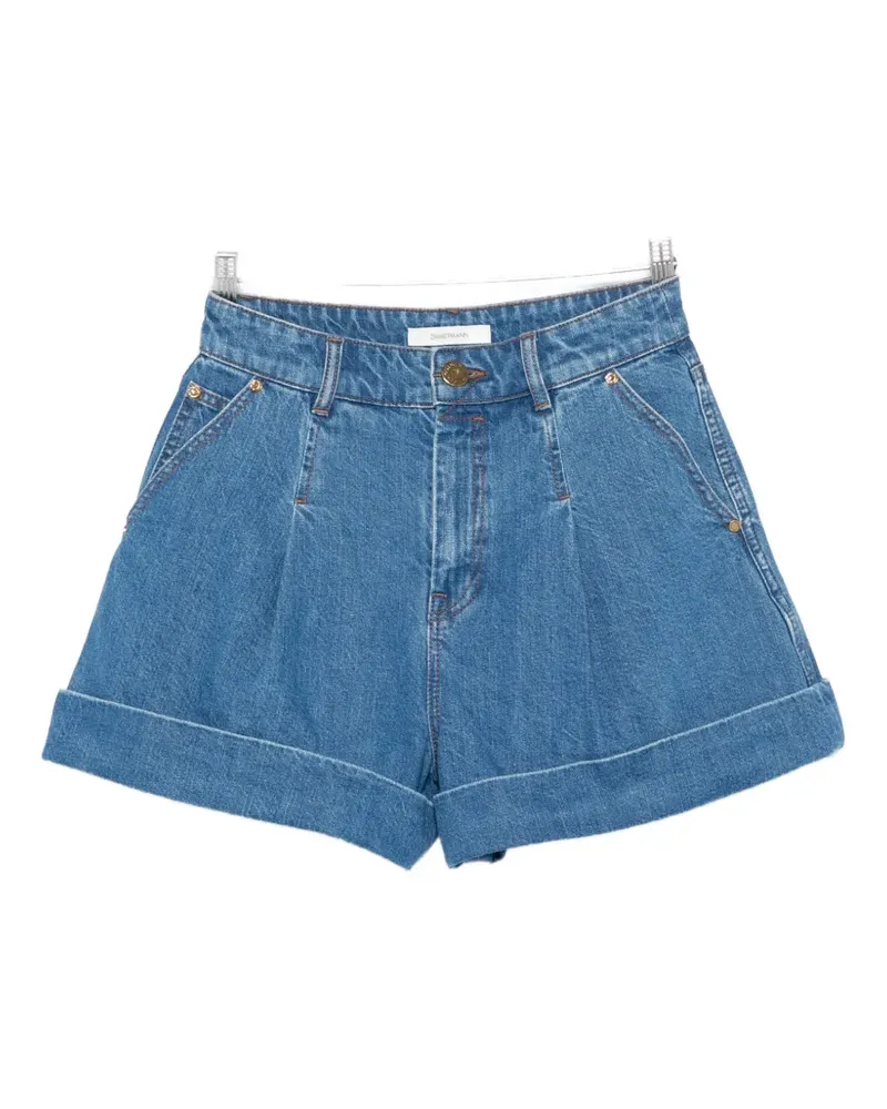 Zimmermann pleated cuffed shorts - Blau Blau