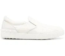 Canvas-Sneakers mit Sterne-Jacquard - Weiß