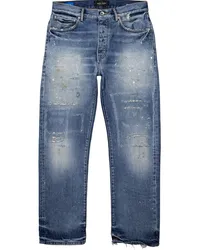 PURPLE BRAND Gerade Jeans im Distressed-Look Blau