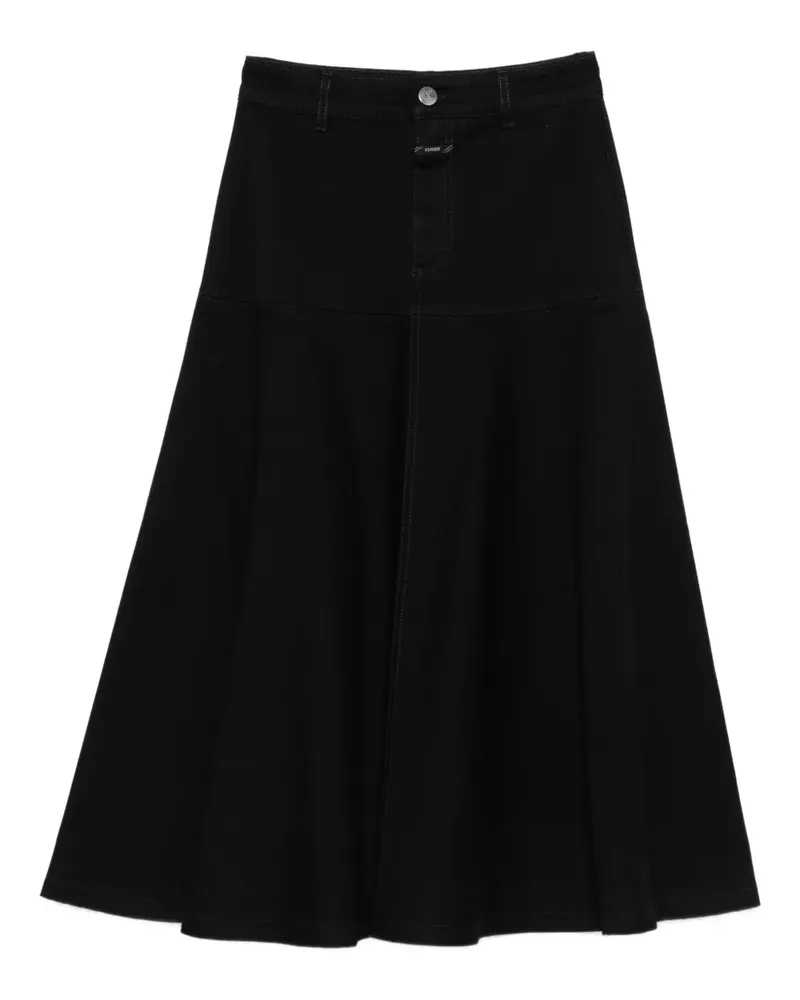 Closed A-line midi skirt - Schwarz Schwarz
