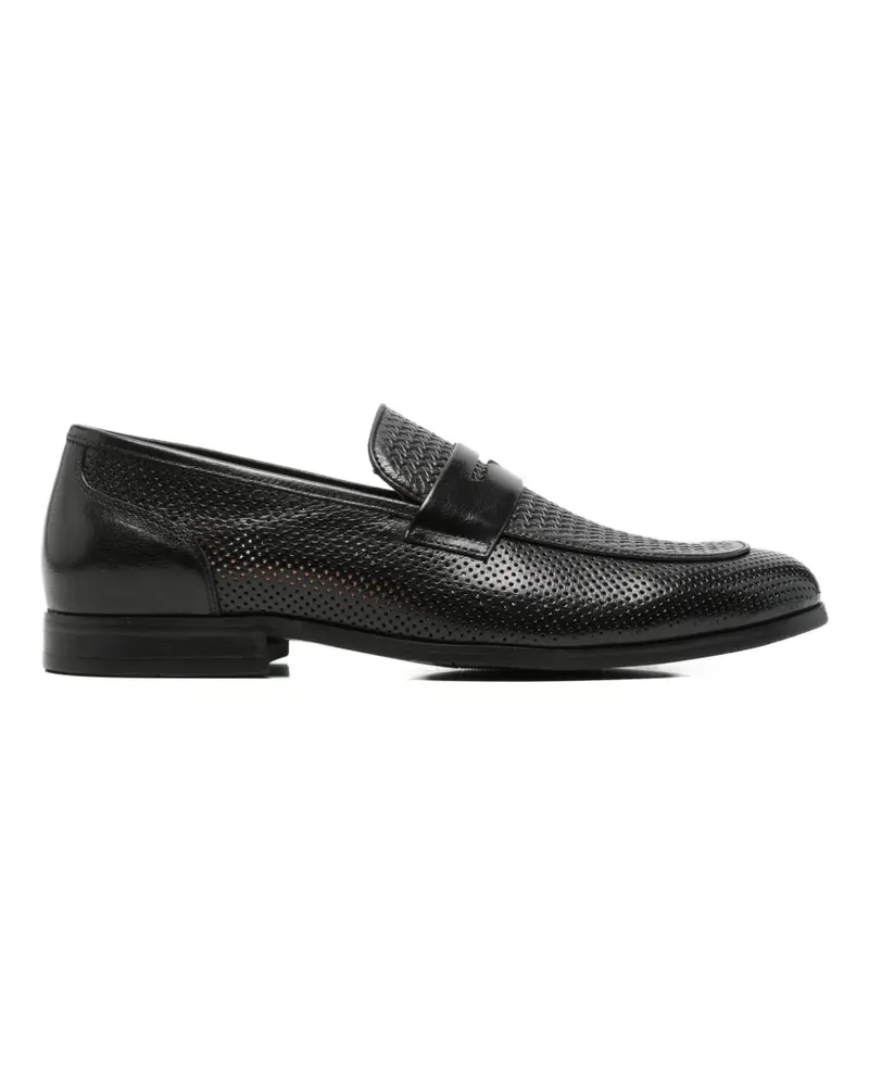 Alberto Gozzi perforated woven-effect loafers - Schwarz Schwarz