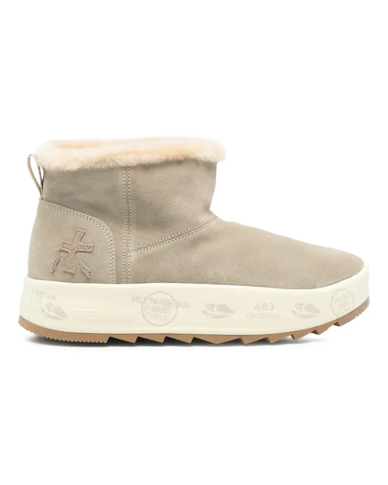 Premiata Wildlederstiefel mit Shearling-Borte - Nude Nude