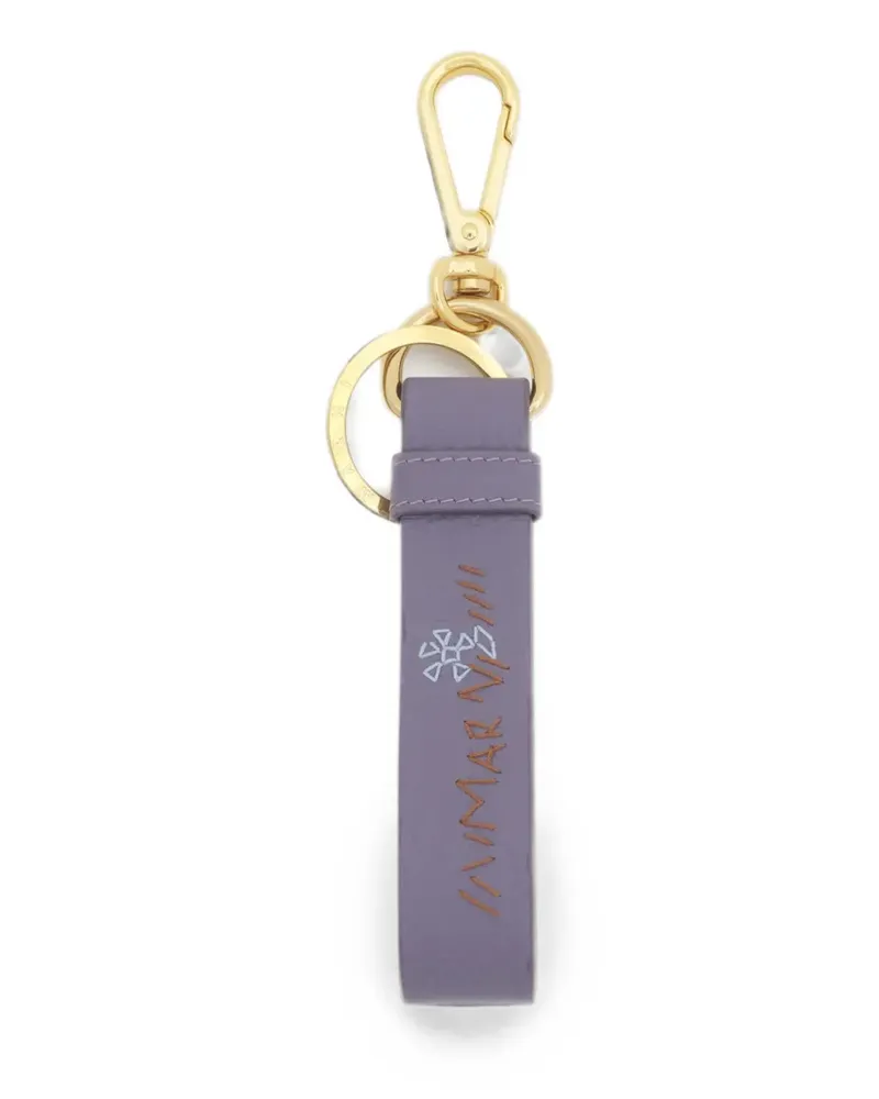Marni purple leather keyring with  Mending - Violett Violett