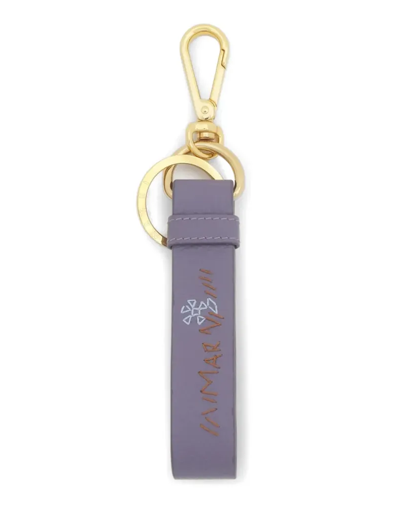 Marni purple leather keyring with  Mending - Violett Violett