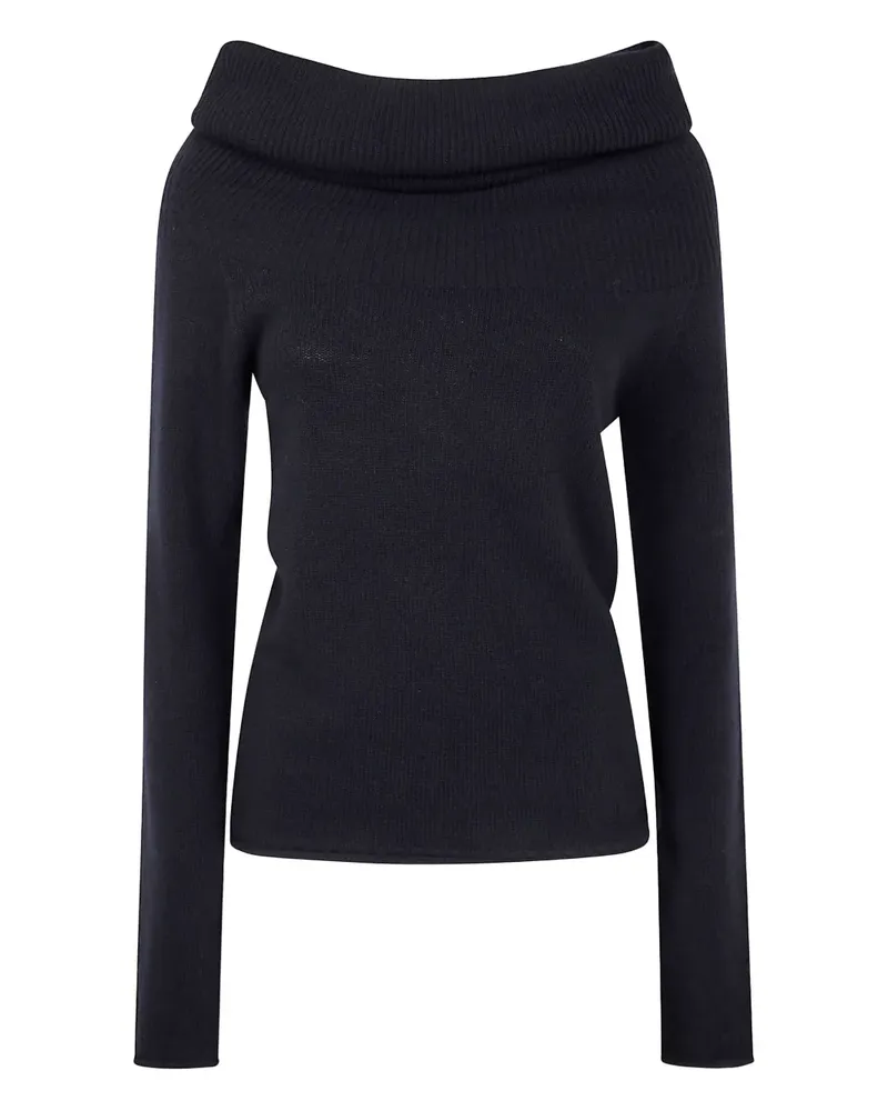 Nuur Pullover mit drapierten Kragen - Schwarz Schwarz