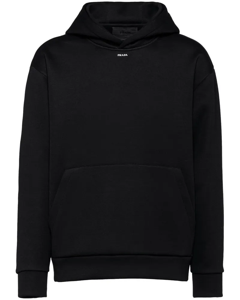 Prada Hoodie mit Logo-Print Schwarz