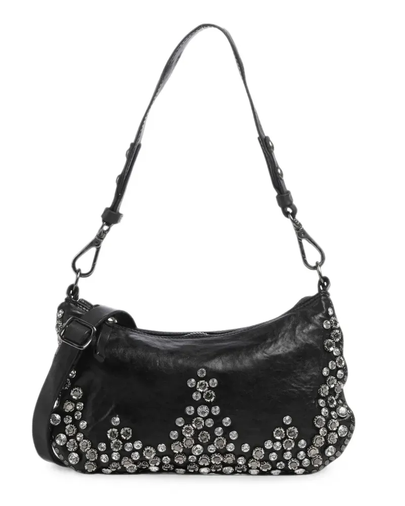 Campomaggi Teresa Schultertasche mit Kristallen - Schwarz Schwarz