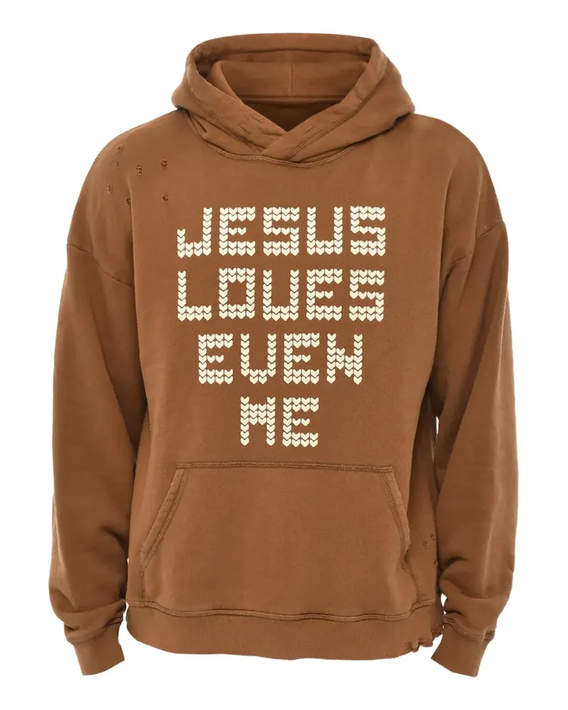 Dsquared2 Hoodie im Used-Look - Braun Braun