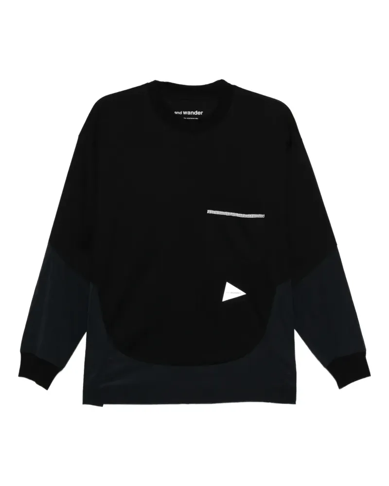 and wander Combi T-shirt - Schwarz Schwarz