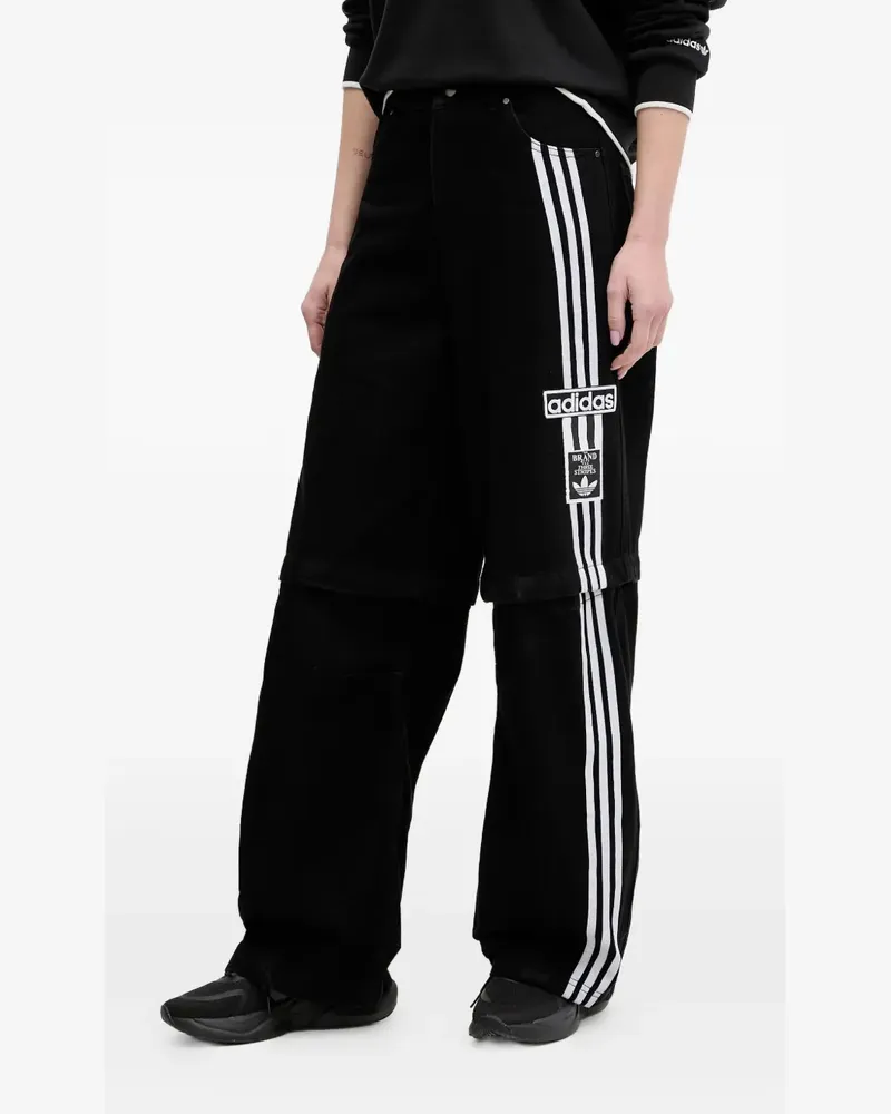 adidas Gerade Jeans mit 3 Streifen - Schwarz Schwarz