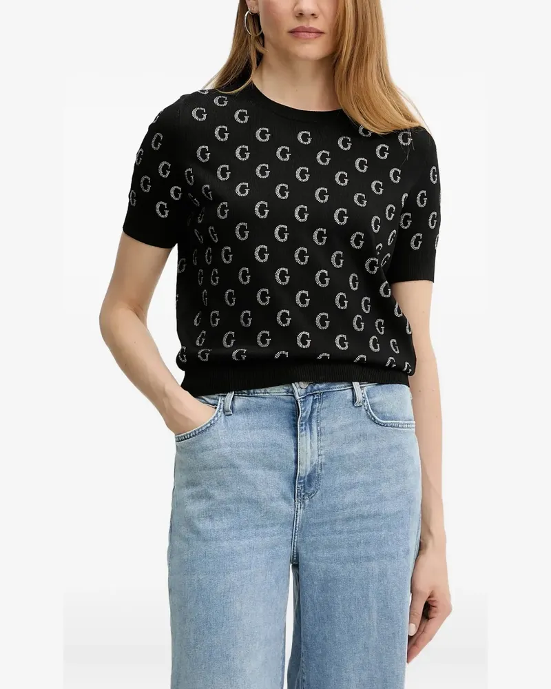 Guess T-Shirt mit Logo-Verzierung - Schwarz Schwarz