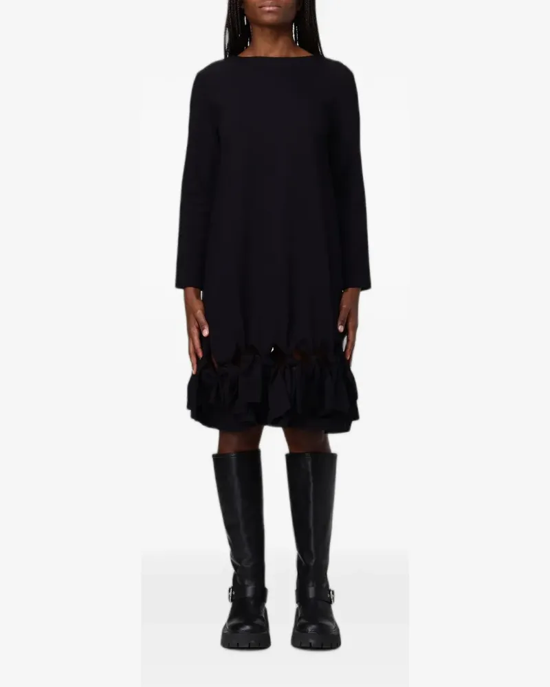 MEIMEIJ bow-detail ruffled dress - Schwarz Schwarz