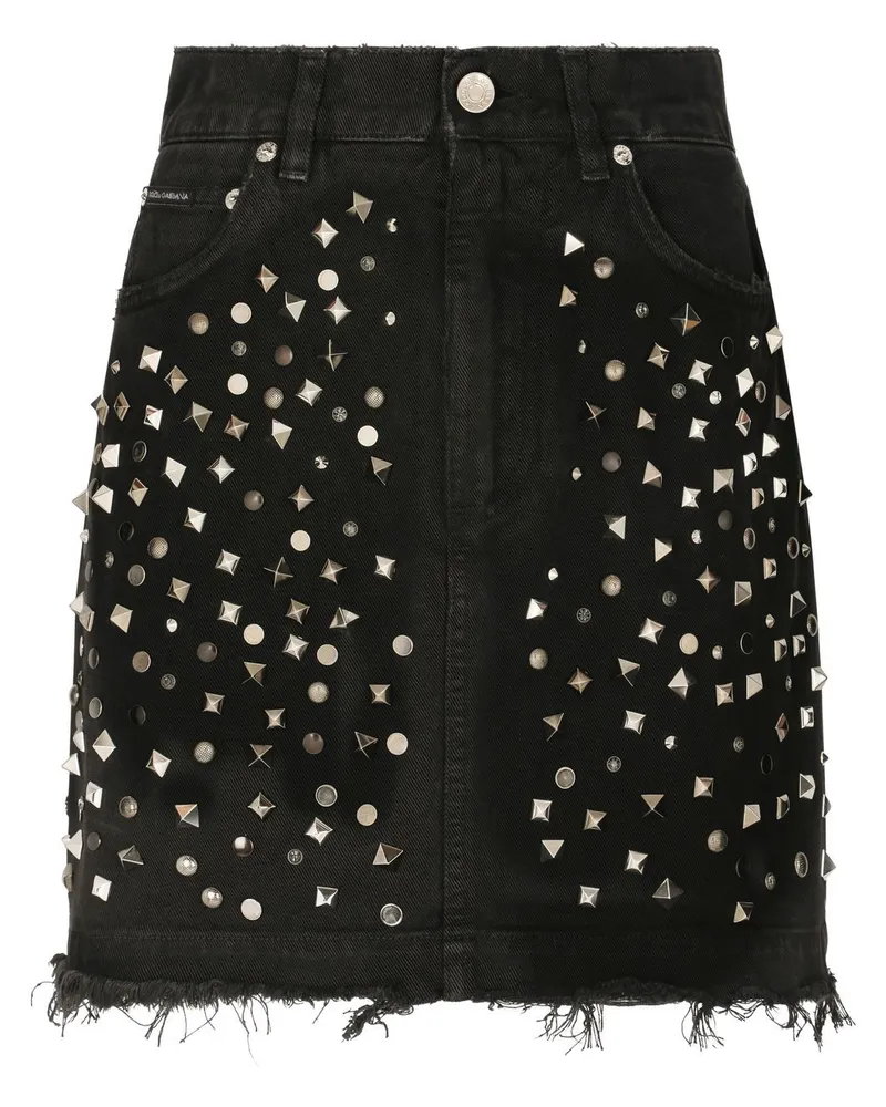 Dolce & Gabbana Jeansminirock mit Nieten - Schwarz Schwarz