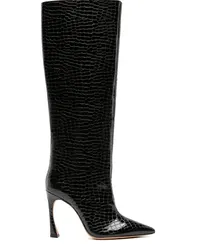 Alexandre Birman Kyra Stiefel mit Kroko-Prägung 100mm Schwarz