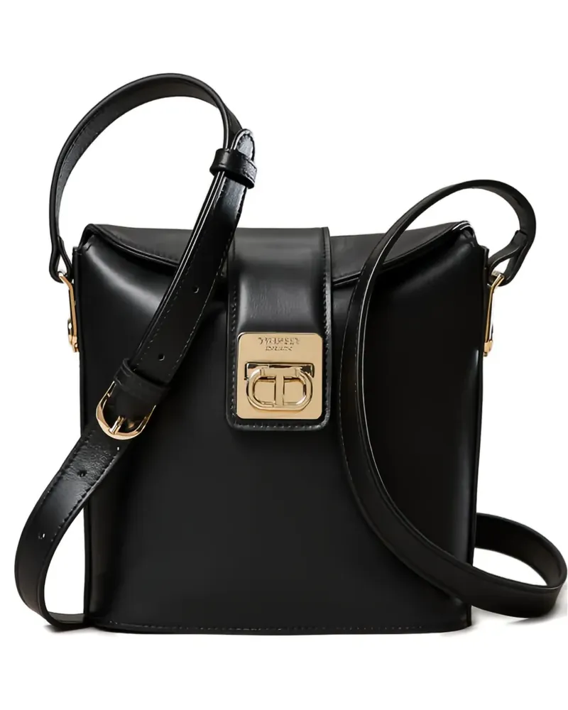 Twin-Set Beuteltasche mit Klappenverschluss - Schwarz Schwarz