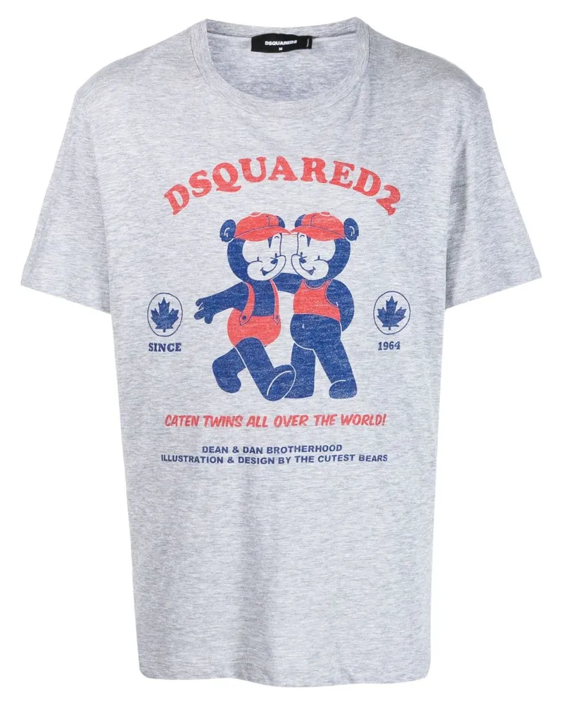 Dsquared2 T-Shirt mit Logo-Print - Grau Grau