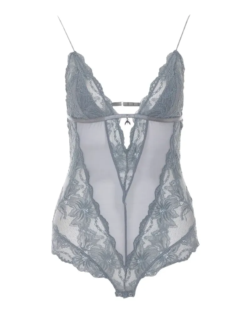 Patrizia Pepe lace-panelled cut-out bodysuit - Grau Grau