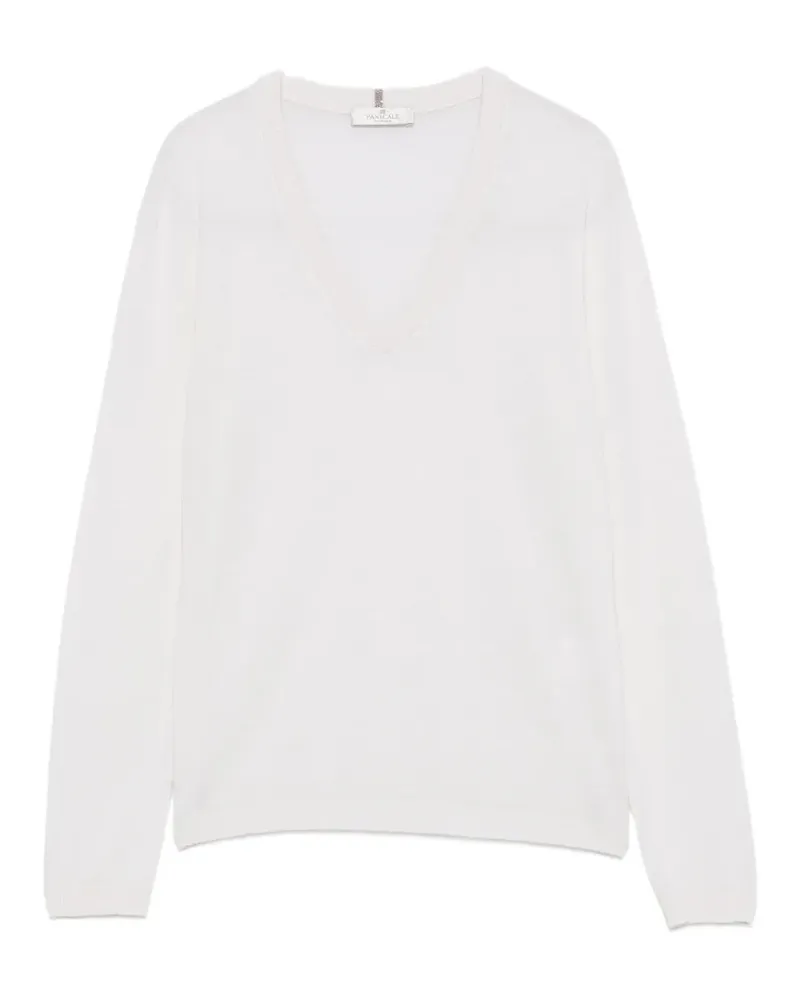PANICALE Cashmere Pullover mit V-Ausschnitt - Nude Nude