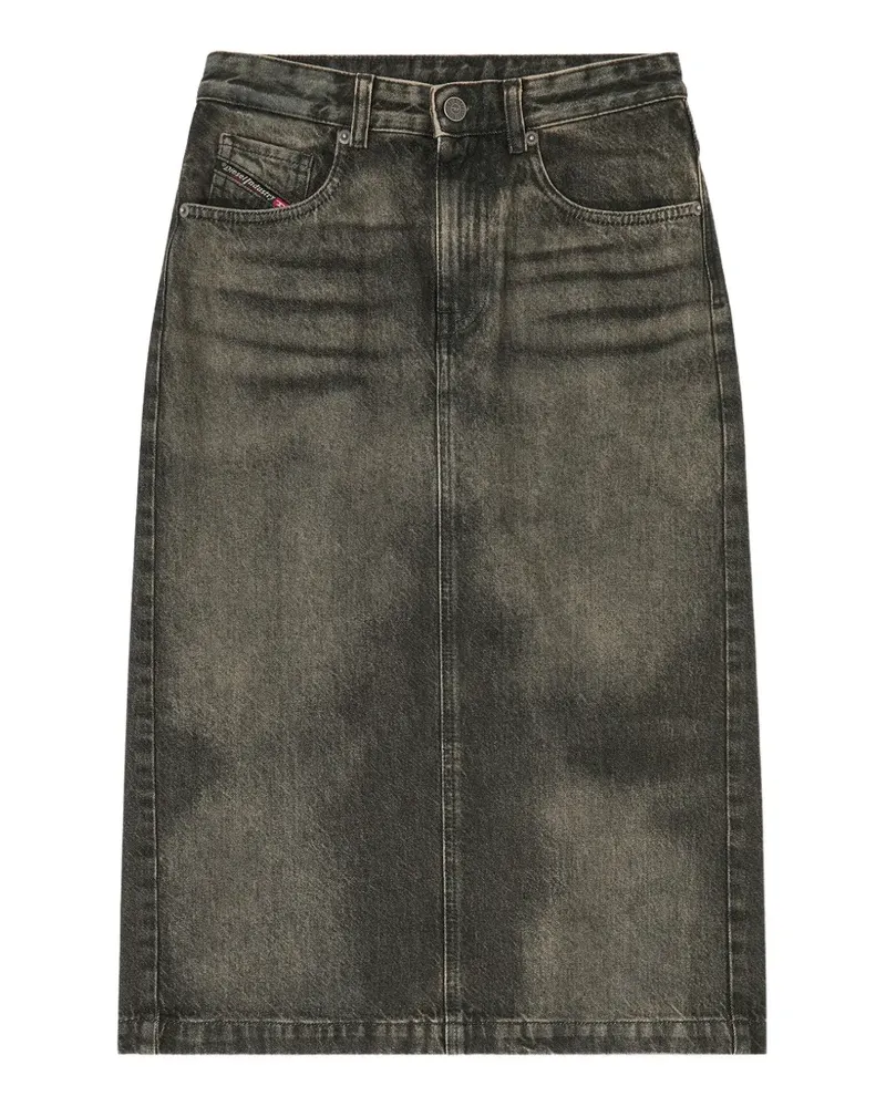 Diesel Bleistiftrock aus Denim mit Dirty-Effekt - Grau Grau