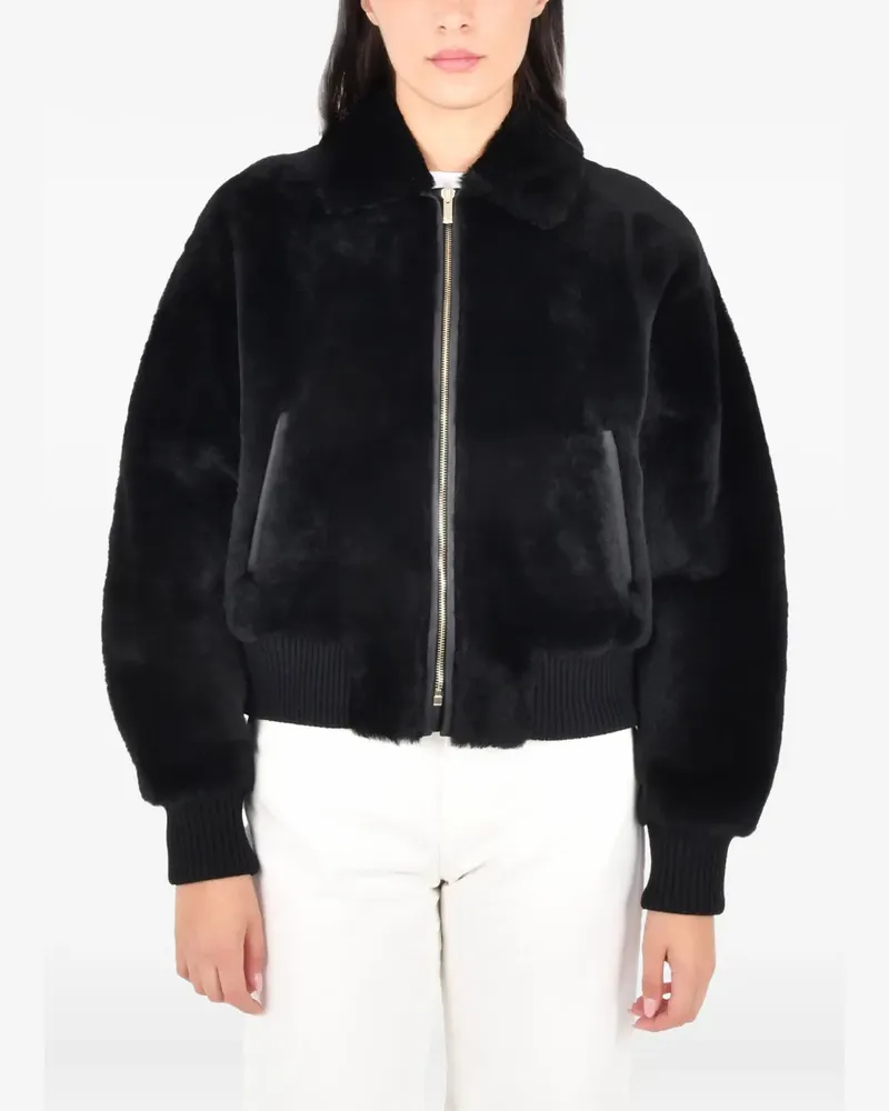 Max Mara Bomberjacke mit Reißverschluss - Schwarz Schwarz