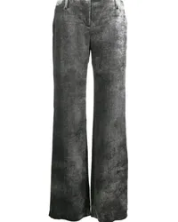 Alberta Ferretti Cropped-Hose aus Samt Silber