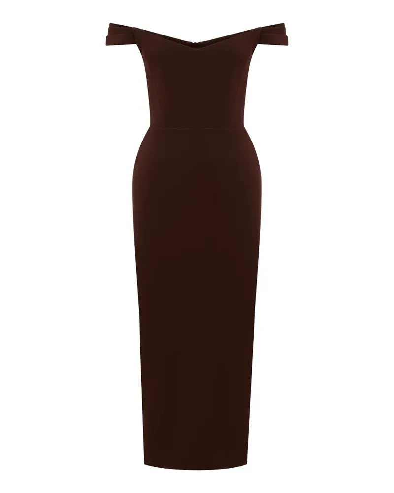 Alex Perry off-shoulder midi dress - Braun Braun