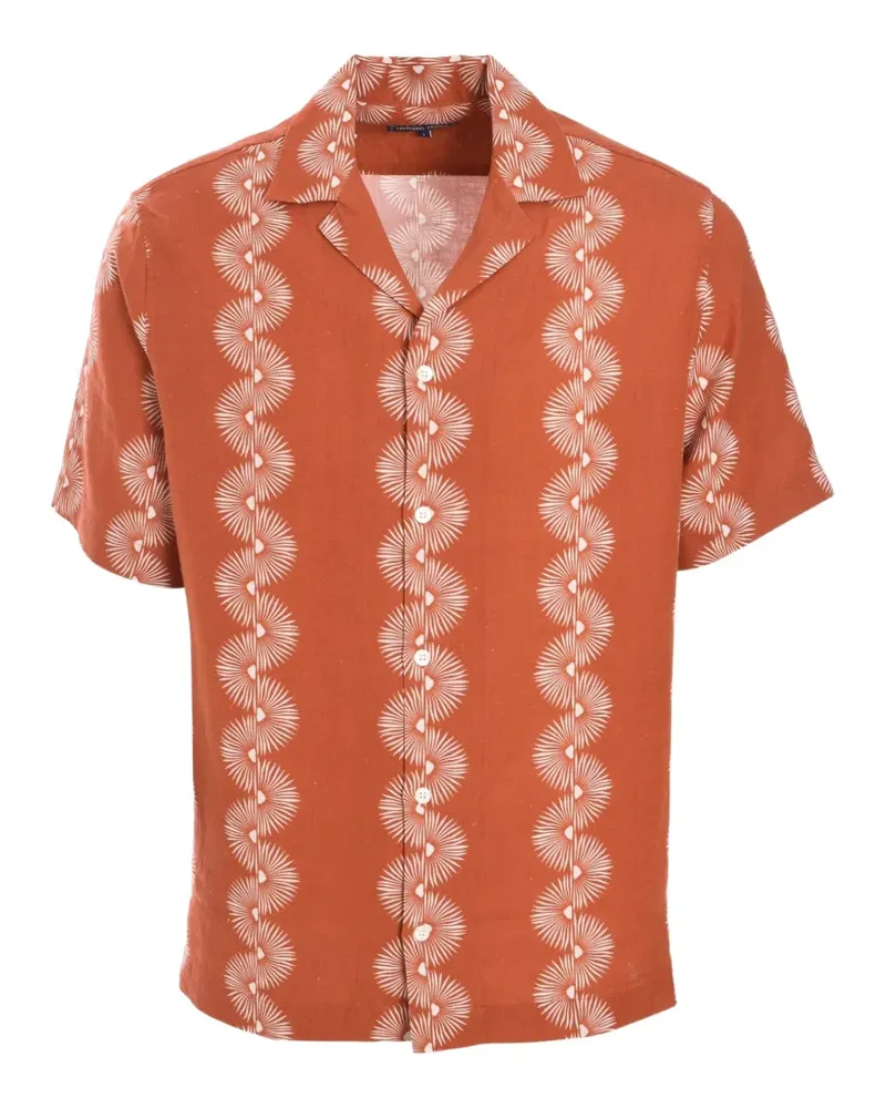 Frescobol Carioca copa geo wave print shirt - Orange Orange