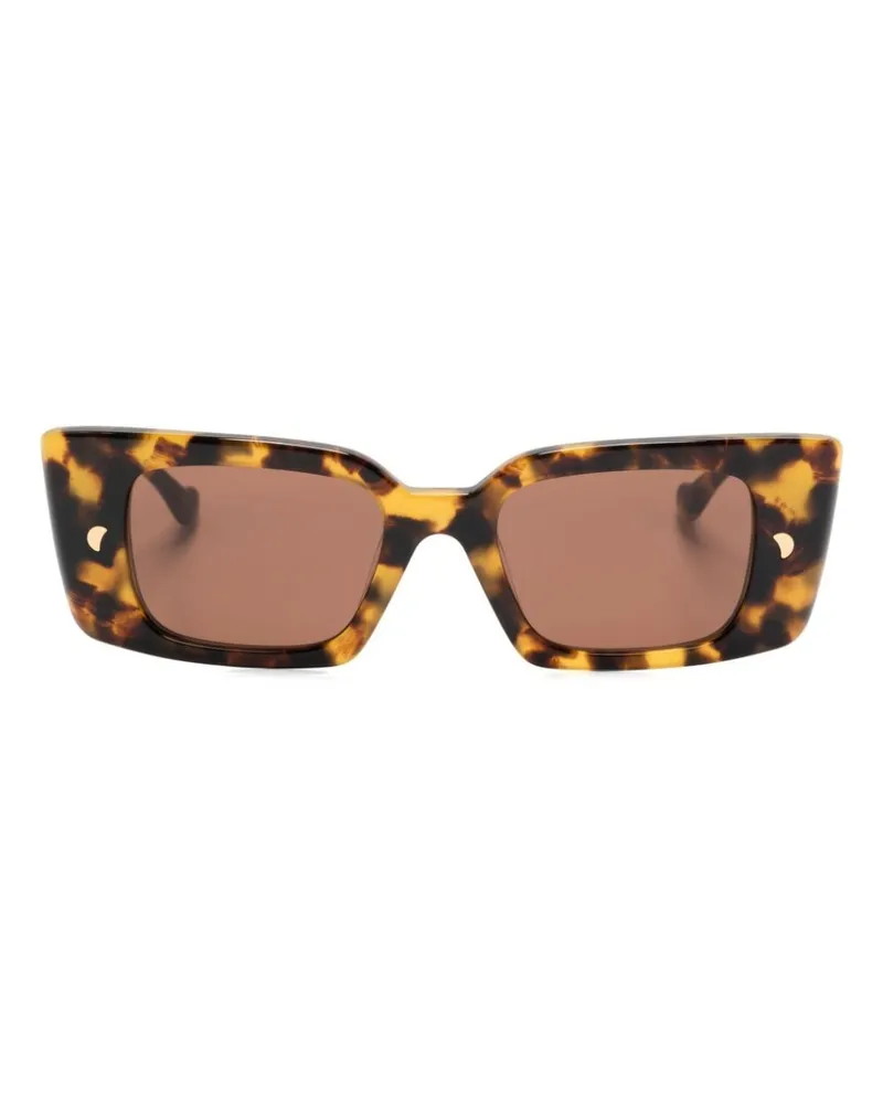 Nanushka Carmel Sonnenbrille mit eckigem Gestell Braun